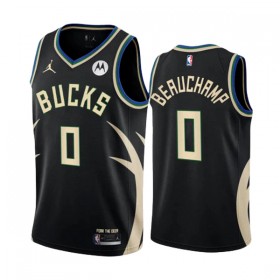 Camiseta Hombre Milwaukee Bucks Marjon Beauchamp 0 2022-23 Jordan Statement Edition Negro Swingman